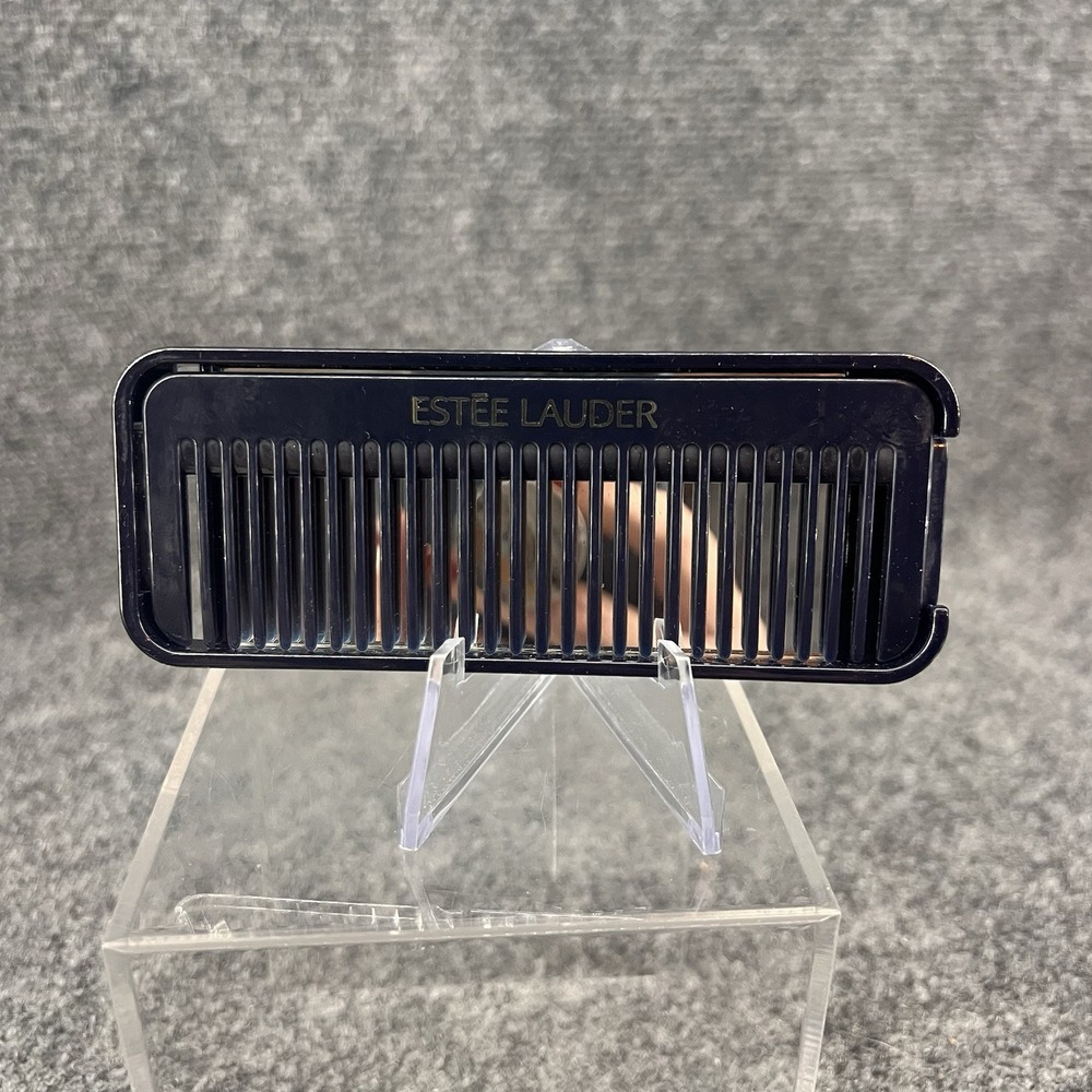 Vintage ESTEE LAUDER Blue Comb Mirror Set Travel Size 5" Purse Vacation Travel